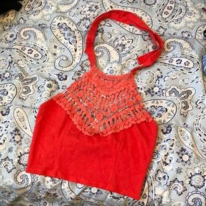 Red crop top